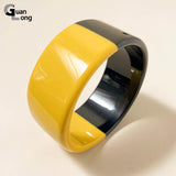 GongLong Resin Acrylic Round Women's Bangles Wide Bracelet Cuff Jewelry