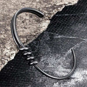 Men Vintage Cuff Bangle Bracelet Cuban Chain Retro Wristband