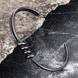 Men Vintage Cuff Bangle Bracelet Cuban Chain Retro Wristband