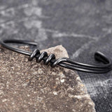 Men Vintage Cuff Bangle Bracelet Cuban Chain Retro Wristband
