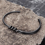 Men Vintage Cuff Bangle Bracelet Cuban Chain Retro Wristband