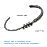 Men Vintage Cuff Bangle Bracelet Cuban Chain Retro Wristband