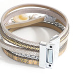 Boho Evil Eye Leather Bracelet Women Statement Braided Wrap Ethnic Jewelry
