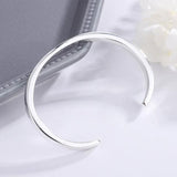 Silver Plated Glossy Bracelets Solid Opening Bangles