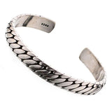 Engraved Tire Pattern Bracelet Thai Silver Hand Jewelry Hip-hop Charm