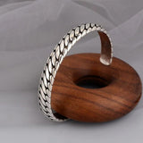 Engraved Tire Pattern Bracelet Thai Silver Hand Jewelry Hip-hop Charm