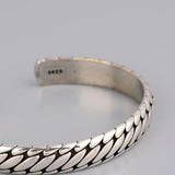 Engraved Tire Pattern Bracelet Thai Silver Hand Jewelry Hip-hop Charm