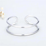 Silver Double Layer Sweet Bangle SBR170