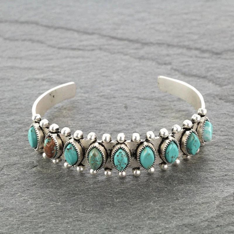 Vintage Silver Hand Jewelry Accessories Natural Stone Bracelet Necklace