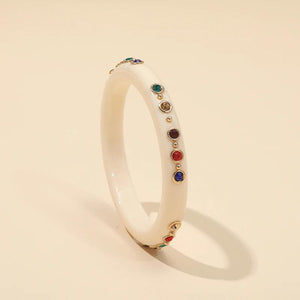 Colorful Crystal Resin Bangles Bracelet Acrylic Charms Gift Jewelry
