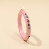 Colorful Crystal Resin Bangles Bracelet Acrylic Charms Gift Jewelry