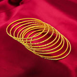 Thin Yellow Plated Circle Cuff Bangle Bracelet for Women