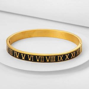 Roman Numeral Stainless Steel Couple Bracelet