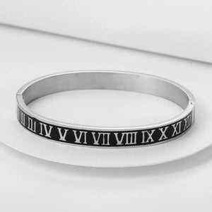 Roman Numeral Stainless Steel Couple Bracelet