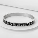 Roman Numeral Stainless Steel Couple Bracelet