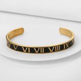 Roman Numeral Stainless Steel Couple Bracelet