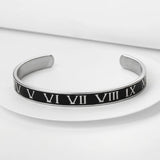 Roman Numeral Stainless Steel Couple Bracelet