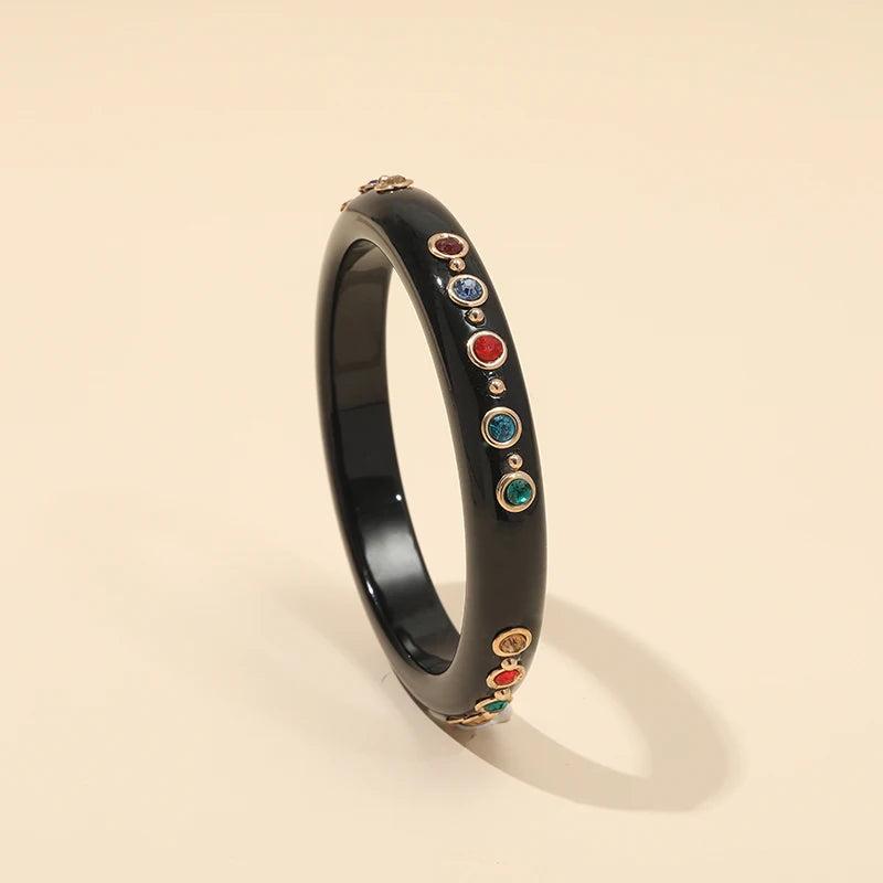 Acrylic Charm Bangle Bracelet for Women