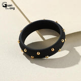 Vintage Resin Crystal Bangles for Women Geometric Round Cuff Bracelets