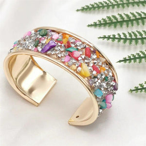 Jade Gemstone Rhinestone Bracelet Ethnic Style Crystal Bohemian Jewelry