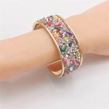 Jade Gemstone Rhinestone Bracelet Ethnic Style Crystal Bohemian Jewelry