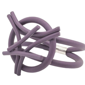 Purple Gothic Bracelet for Women Rubber Rope Chains Round Bangles