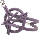 Purple Gothic Bracelet for Women Rubber Rope Chains Round Bangles
