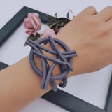 Purple Gothic Bracelet for Women Rubber Rope Chains Round Bangles