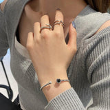 Silver Vintage Weave Cuff Bracelet for Woman Party Charms Jewelry