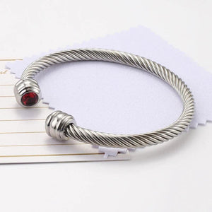 Zircon Round Toe Stainless Steel Bracelet for Women SZ-QCH-111