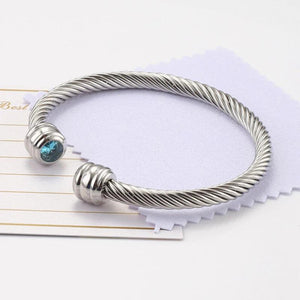 Zircon Round Toe Stainless Steel Bracelet for Women SZ-QCH-111