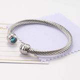 Zircon Round Toe Stainless Steel Bracelet for Women SZ-QCH-111