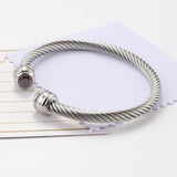 Zircon Round Toe Stainless Steel Bracelet for Women SZ-QCH-111