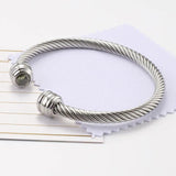 Zircon Round Toe Stainless Steel Bracelet for Women SZ-QCH-111