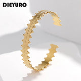 316L Stainless Steel Square Cuff Bracelet for Women Non-fading