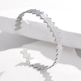 316L Stainless Steel Square Cuff Bracelet for Women Non-fading