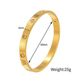 Crystals Love Bangles CZ Bracelets Stainless Steel For Couples