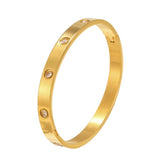 Crystals Love Bangles CZ Bracelets Stainless Steel For Couples