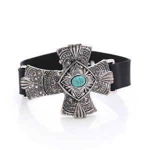 Religious Cross Bangle Bracelet Vintage Wrap Wristband