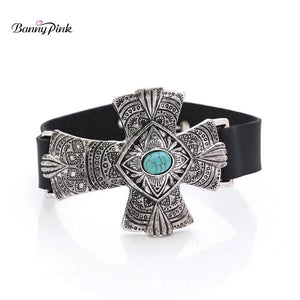 Religious Cross Bangle Bracelet Vintage Wrap Wristband
