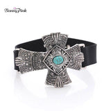 Religious Cross Bangle Bracelet Vintage Wrap Wristband