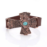Religious Cross Bangle Bracelet Vintage Wrap Wristband