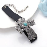 Religious Cross Bangle Bracelet Vintage Wrap Wristband
