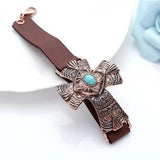 Religious Cross Bangle Bracelet Vintage Wrap Wristband