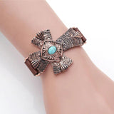 Religious Cross Bangle Bracelet Vintage Wrap Wristband