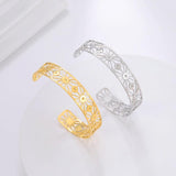 Skyrim Women Sunflower Cuff Bracelet Stainless Steel Adjustable Bangle