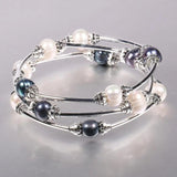 Freshwater Pearl Alloy Bracelet 9-10mm Women Wedding Dress Gift