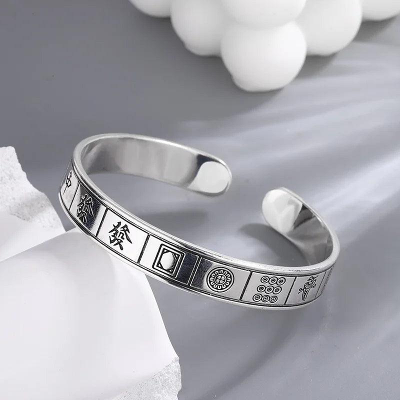 Mahjong Transfer Bracelet Silver Plated Jewelry TYB124