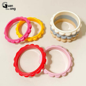 Acrylic Resin Geometric Bangle Bracelet for Women