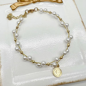 Pearl Copper Bracelet For Women Party Gift